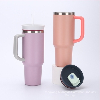 Owala 40oz cană pentru mașină cu mâner și pai, termos izolat din oțel inoxidabil 304 interior, 201 exterior