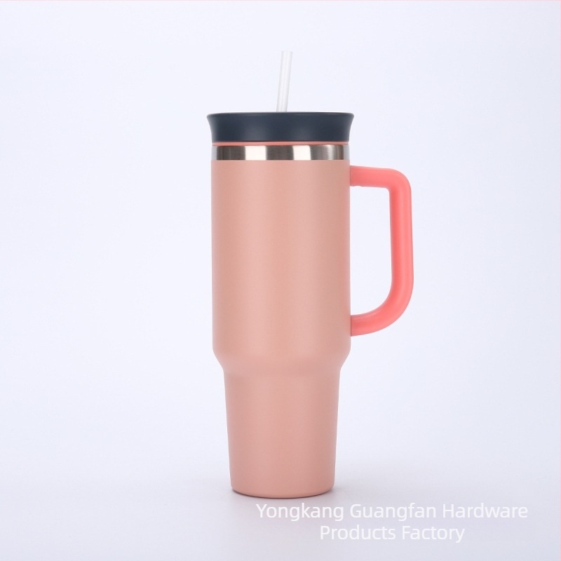 Owala 40oz cană pentru mașină cu mâner și pai, termos izolat din oțel inoxidabil 304 interior, 201 exterior