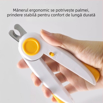 Clește de unghii pentru câini Corgi cu fișier, LED, anti-stropire, pentru începători
