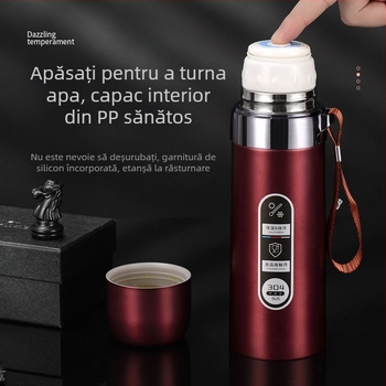 Termos din oțel inoxidabil 304, cu pereți dubli, în formă de glonț, cu curea, izolat pentru activități în aer liber