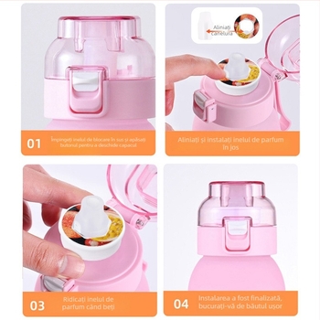 Pahar de apă cu gradient de culoare și aromă plăcută, design creativ, Tritan, senzație de lux, cu pai, pentru fete și studente