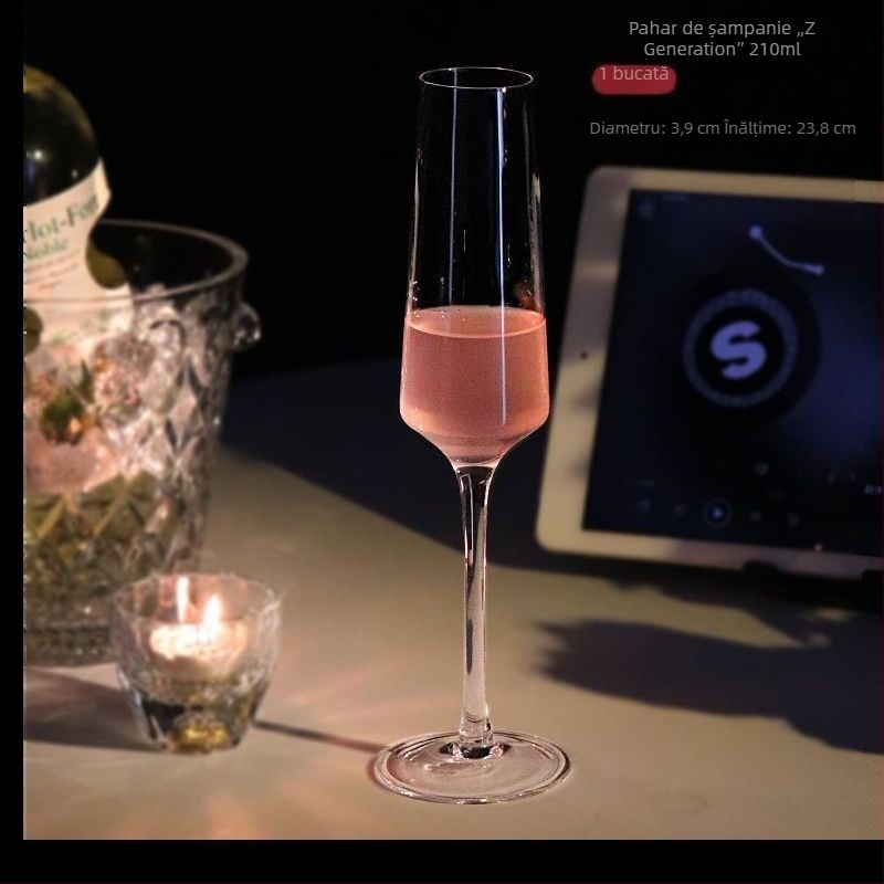Pahar de șampanie, cristal, pentru vin și cocktail, uz casnic