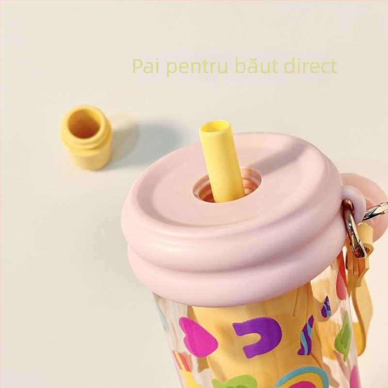 Cească de ceai cu pai, în stil INS, din Tritan, 650 ml
