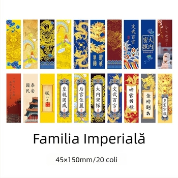 Chenyang Culture Familie Regală – marcator de carte în cutie, cu foiță de aur și ciucuri, stil Palat Imperial, card de lectură