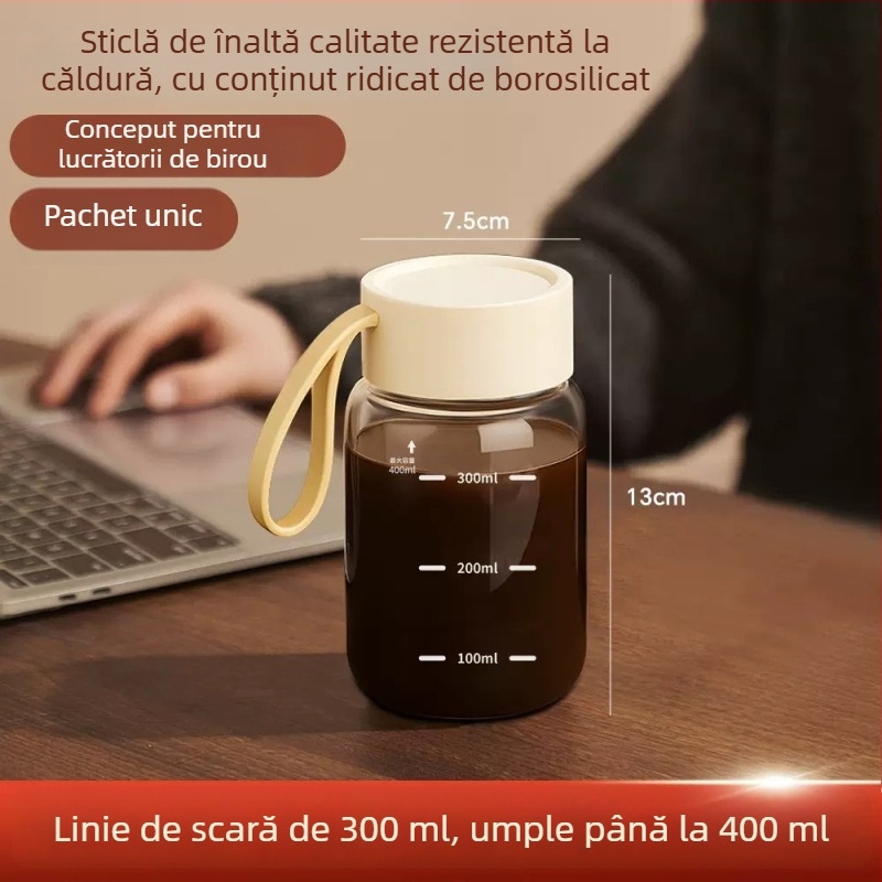 Sticlă din borosilicat cu scară de măsurare pentru depozitarea medicamentelor tradiționale chineze, recipient pentru apă și aburirea laptelui, cană de cafea portabilă minimalistă pentru studenți