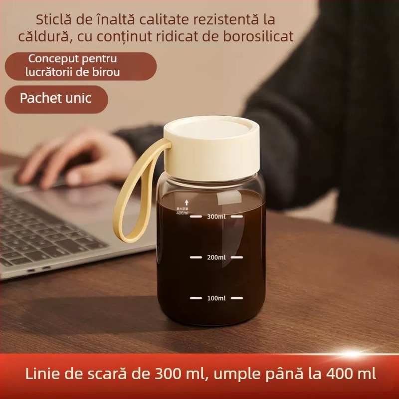 Sticlă din borosilicat cu scară de măsurare pentru depozitarea medicamentelor tradiționale chineze, recipient pentru apă și aburirea laptelui, cană de cafea portabilă minimalistă pentru studenți