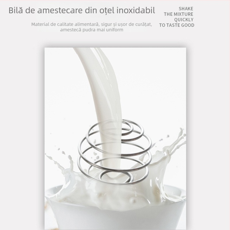 Cană shaker pentru proteine cu bilă de amestecare, băutură de înlocuire a meselor, dimensiune mică, cu scară de măsurare