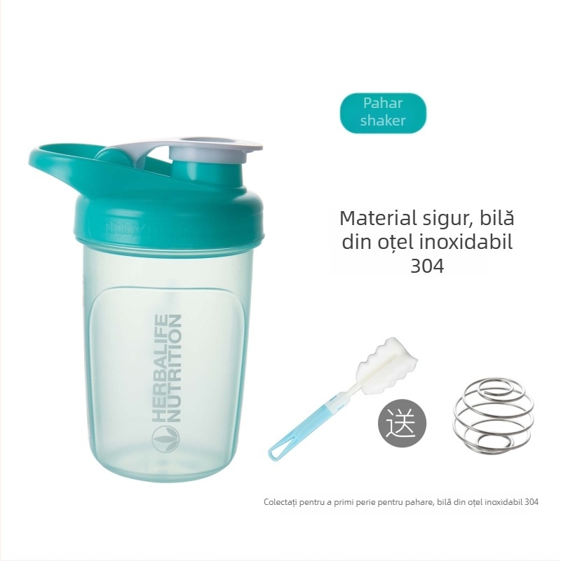 Cană shaker pentru proteine cu bilă de amestecare, băutură de înlocuire a meselor, dimensiune mică, cu scară de măsurare