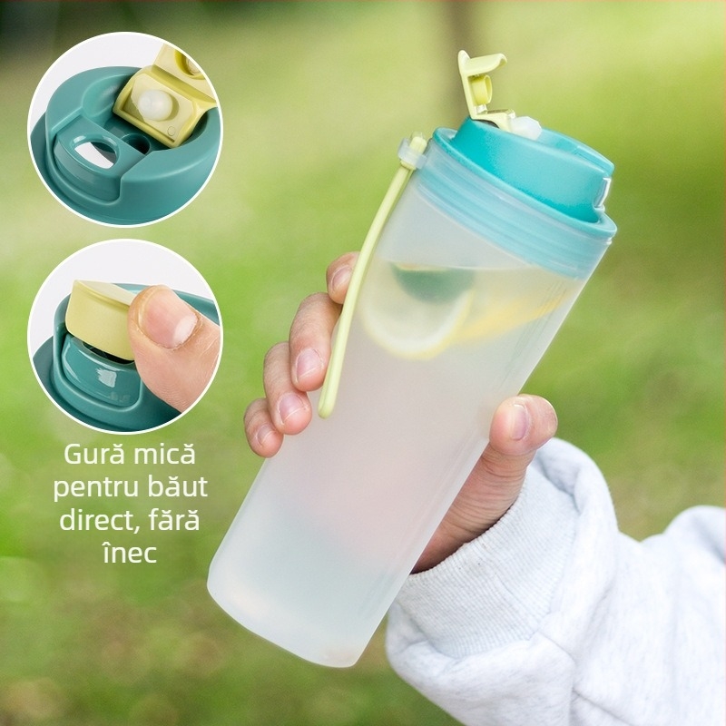Pahar plastic portabil cu un singur strat, shaker pentru pudră proteică, pahar milkshake, sticlă de apă pentru sport, imprimare siglă