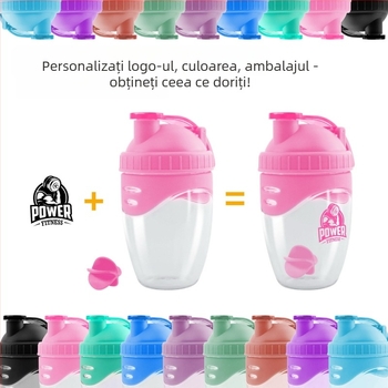 Shaker de 500/700 ml, rezistent la temperaturi înalte, pentru activități în aer liber, recipient din plastic pentru milkshake cu bilă de amestecare, cupă pentru pudră proteică