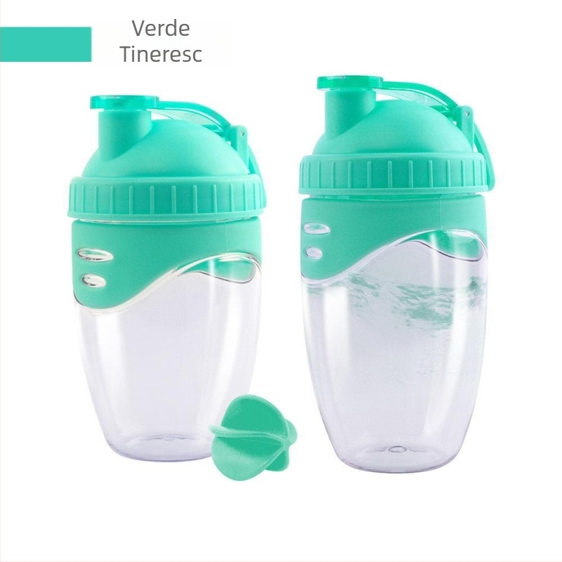 Shaker de 500/700 ml, rezistent la temperaturi înalte, pentru activități în aer liber, recipient din plastic pentru milkshake cu bilă de amestecare, cupă pentru pudră proteică
