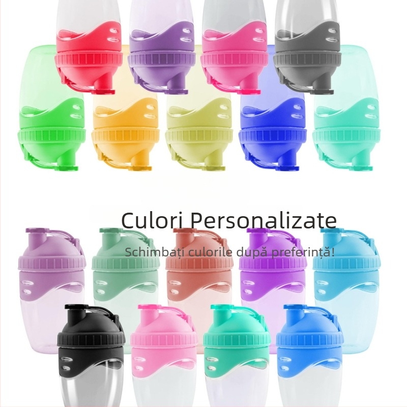 Shaker de 500/700 ml, rezistent la temperaturi înalte, pentru activități în aer liber, recipient din plastic pentru milkshake cu bilă de amestecare, cupă pentru pudră proteică