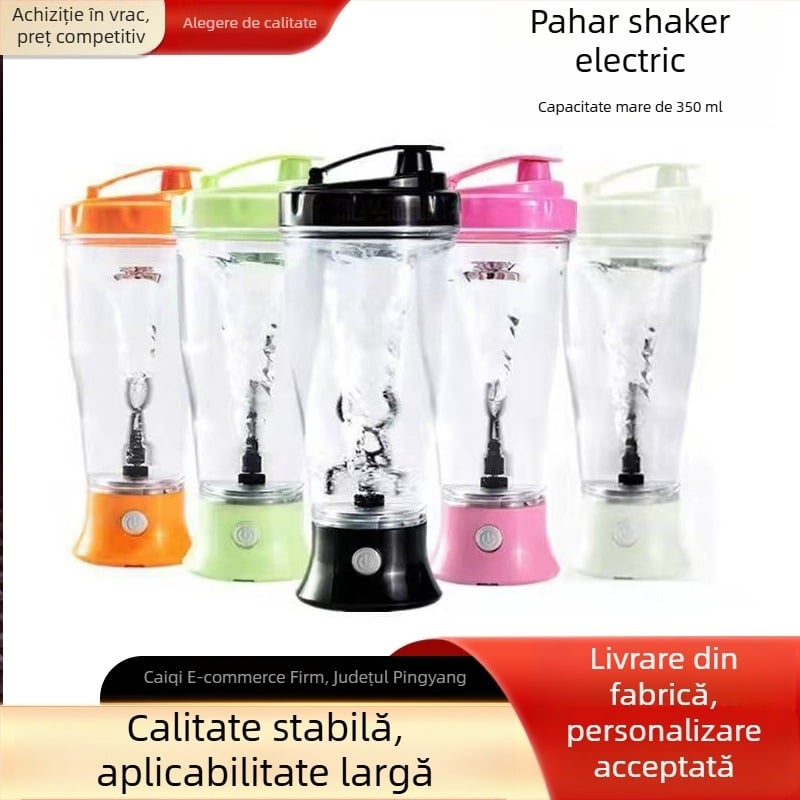 Cupă electrică de amestecat, 350 ml, capacitate mare, pentru pudră de proteine și pudră de cacao, ceașcă de shake