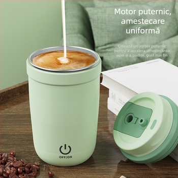 Ceașă de cafea complet automată din oțel inoxidabil 316, vas portabil pentru apă și lapte, cu shaker magnetic