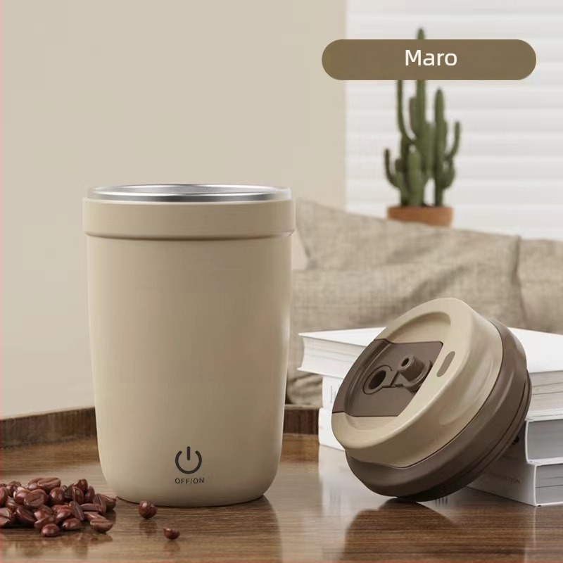 Ceașă de cafea complet automată din oțel inoxidabil 316, vas portabil pentru apă și lapte, cu shaker magnetic