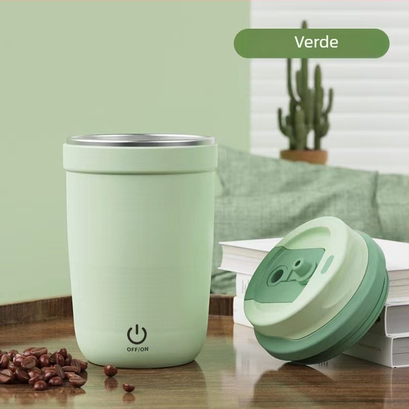 Ceașă de cafea complet automată din oțel inoxidabil 316, vas portabil pentru apă și lapte, cu shaker magnetic