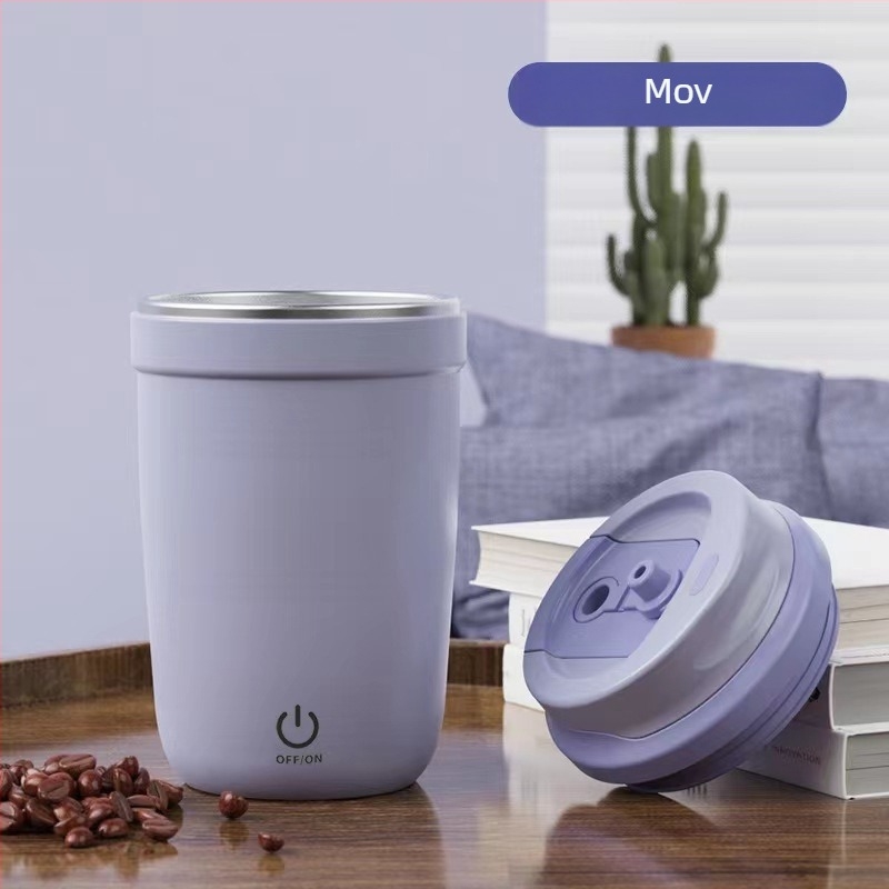 Ceașă de cafea complet automată din oțel inoxidabil 316, vas portabil pentru apă și lapte, cu shaker magnetic