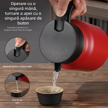 Ceainic izolant din oțel inoxidabil, capacitate mare, portabil, pentru ceai și cafea, acasă și la birou