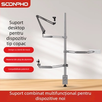 Suport de birou universal DIY multifuncțional pentru cameră, telefon, iluminare și microfon