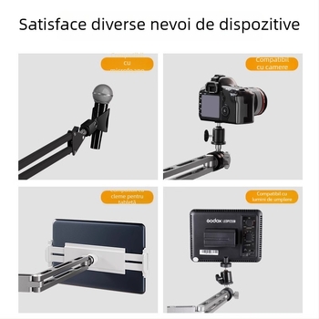 Suport de birou universal DIY multifuncțional pentru cameră, telefon, iluminare și microfon