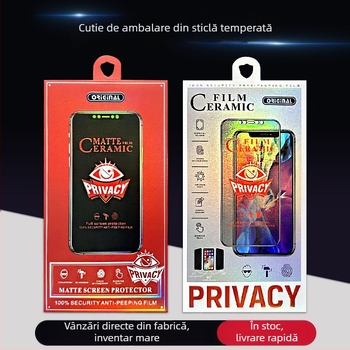 Cutie de ambalaj pentru protecția ecranului cu confidențialitate, iPhone 15, 6,7 inch, protecție ceramică a ecranului