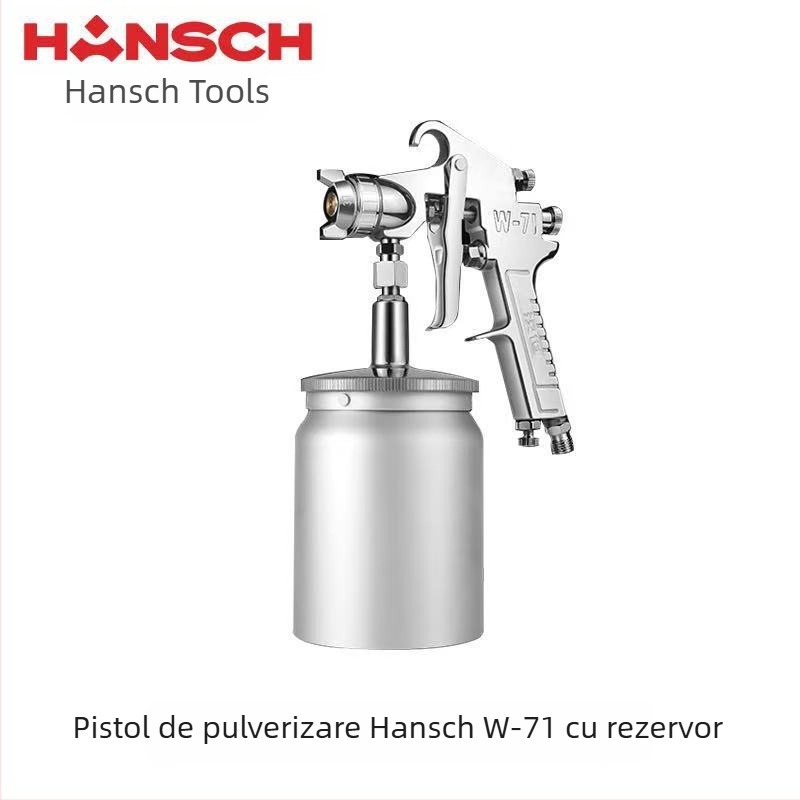 Hanshi W-71 pistol pneumatic de pulverizare pentru mobilier și vopsea auto, atomizare înaltă, tehnologie apă-in-apă
