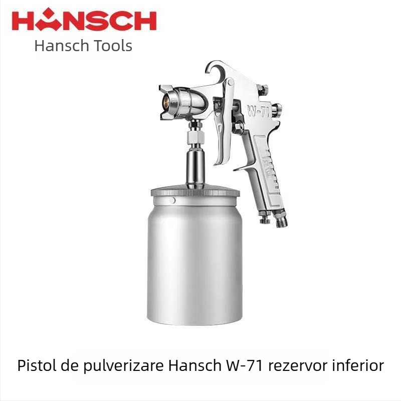 Hanshi W-71 pistol pneumatic de pulverizare pentru mobilier și vopsea auto, atomizare înaltă, tehnologie apă-in-apă