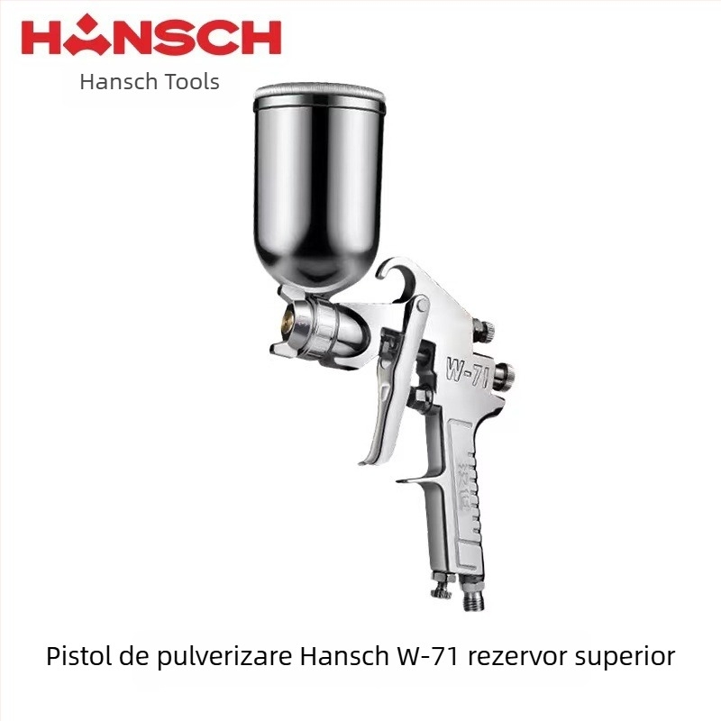 Hanshi W-71 pistol pneumatic de pulverizare pentru mobilier și vopsea auto, atomizare înaltă, tehnologie apă-in-apă