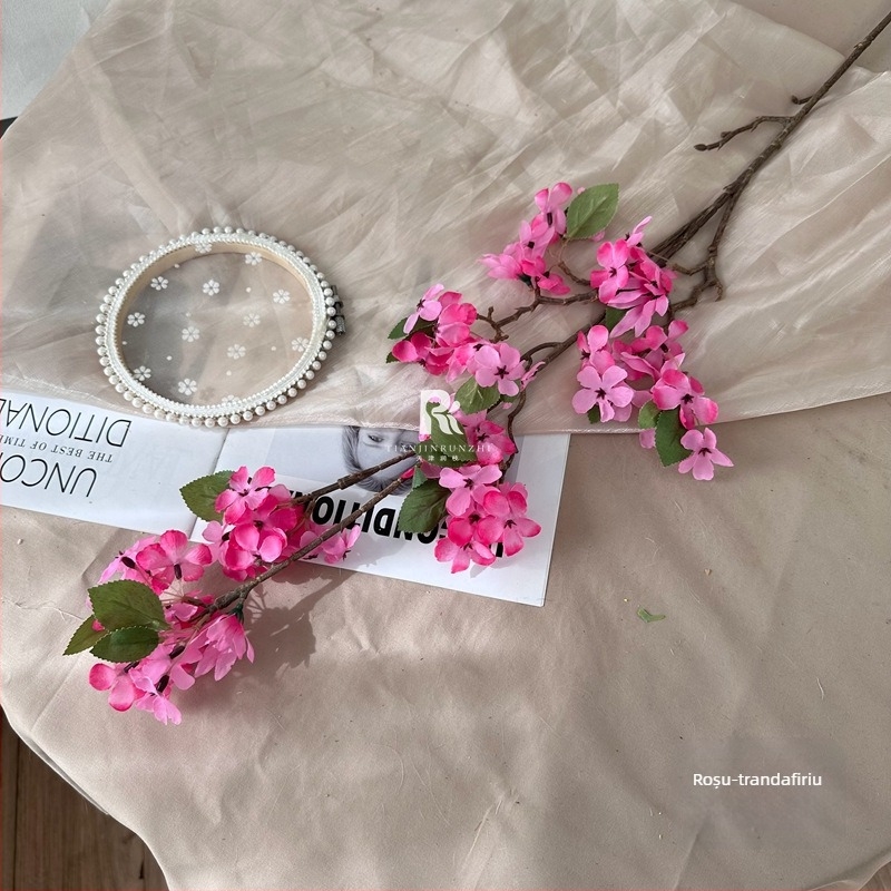 Flori artificiale de nuntă: Xifu Begonia și floare de măr albastru-violet, decor pentru culoarul ceremoniei