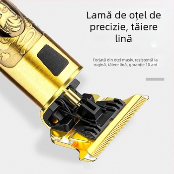 Mașină de tuns păr electrică, carcasă din aliaj de aluminiu, pentru uz casnic, reîncărcabilă, cu afișaj digital