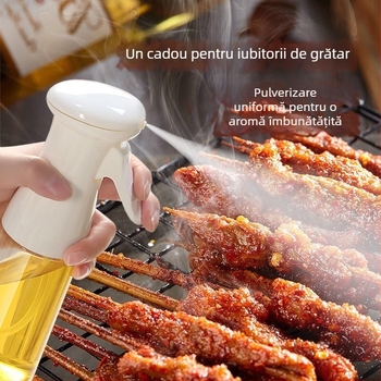 Sticlă de spray din sticlă pentru ulei, model actualizat, bucătărie – pentru ulei, sos de soia și oțet, anti scurgeri, control al pulverizării