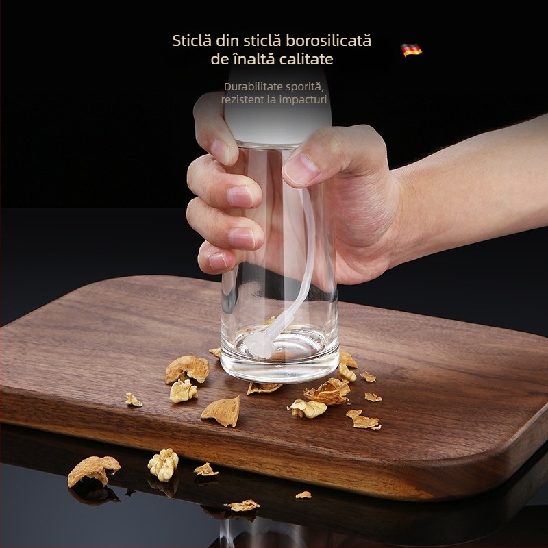 Sticlă de spray din sticlă pentru ulei, model actualizat, bucătărie – pentru ulei, sos de soia și oțet, anti scurgeri, control al pulverizării