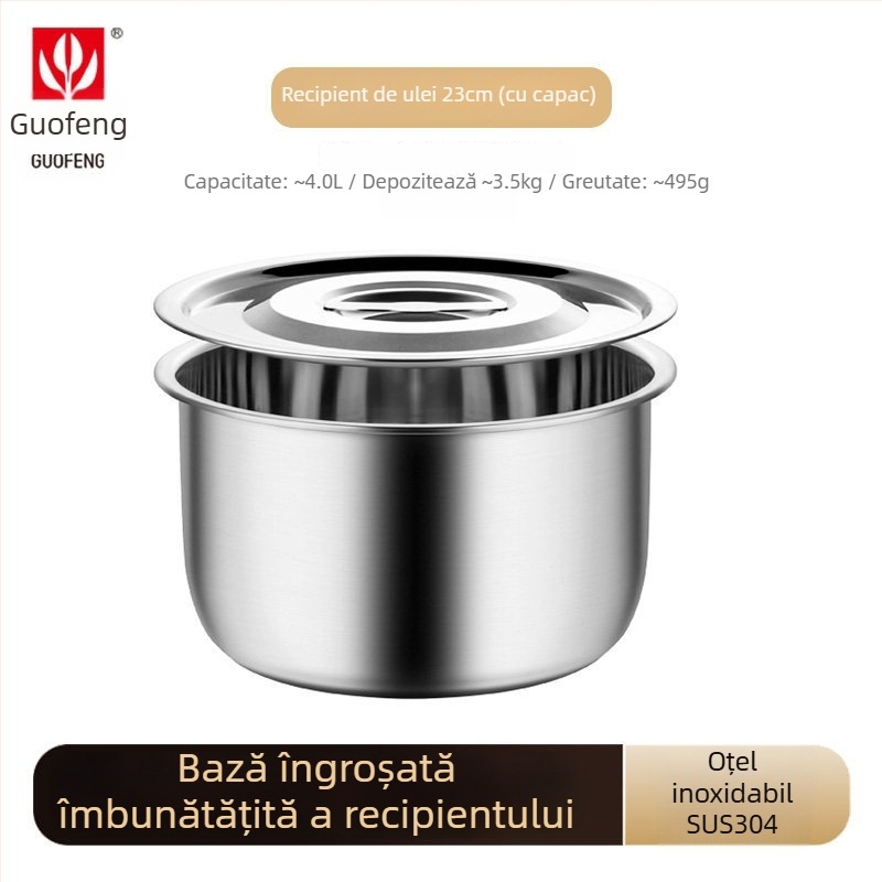 Recipient pentru untură pentru uz casnic, din oțel inoxidabil 304, de calitate alimentară, pentru frigider, cu capac
