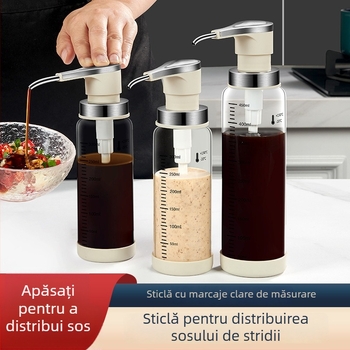 Sticlă din borosilicat pentru sos de stridii, cu pompă de vid și presă pentru sos de roșii