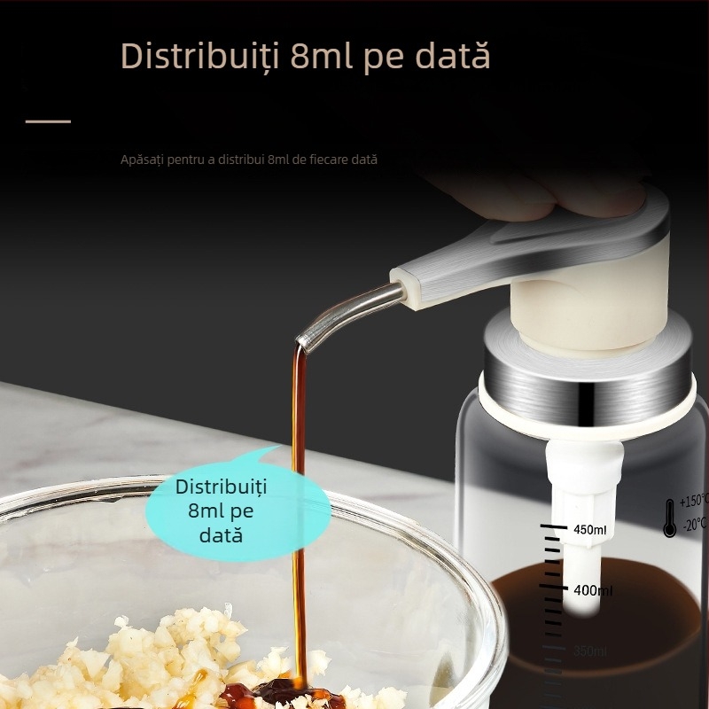 Sticlă din borosilicat pentru sos de stridii, cu pompă de vid și presă pentru sos de roșii