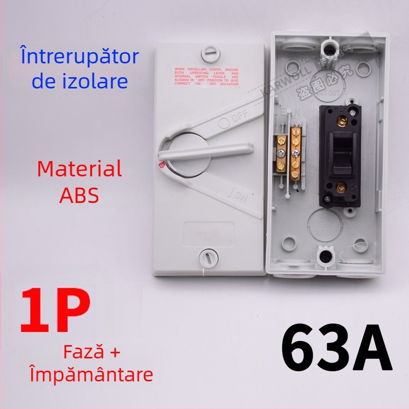 UKF întrerupător izolat impermeabil pentru sarcină 220/380V, întrerupător rotativ exterior rezistent la ploi 234P20/35/63A ieșire