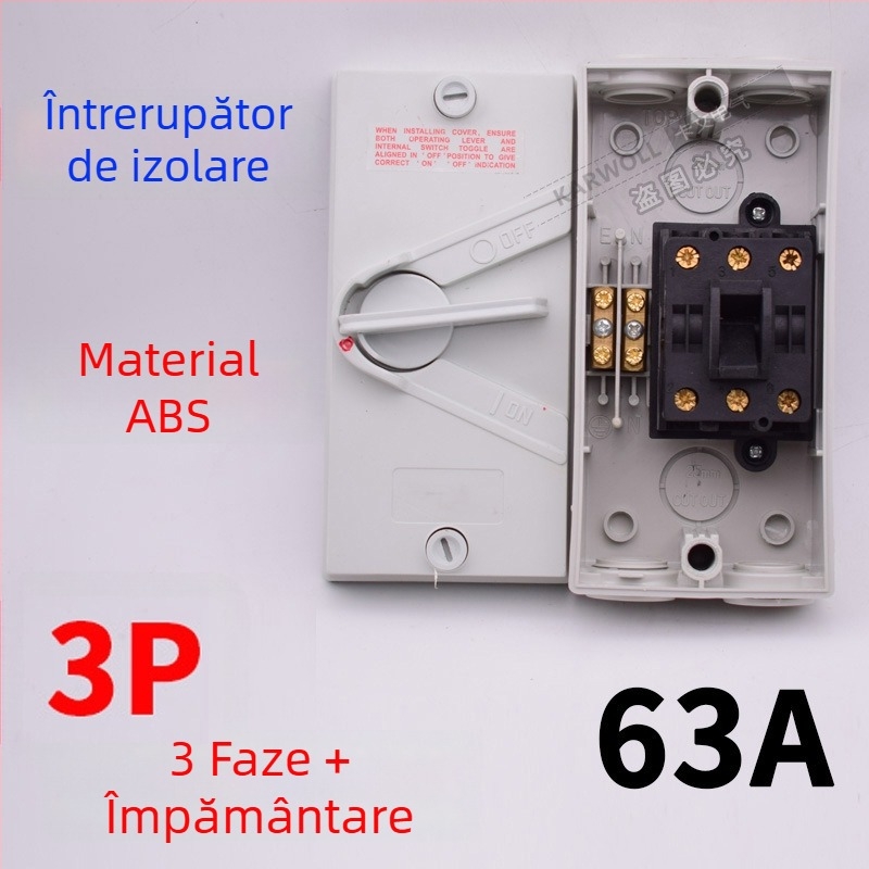 UKF întrerupător izolat impermeabil pentru sarcină 220/380V, întrerupător rotativ exterior rezistent la ploi 234P20/35/63A ieșire