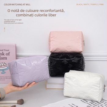 Geantă de cosmetice portabilă pentru călătorii, design elegant, pentru îngrijire a pielii, produse de igienă și ruj