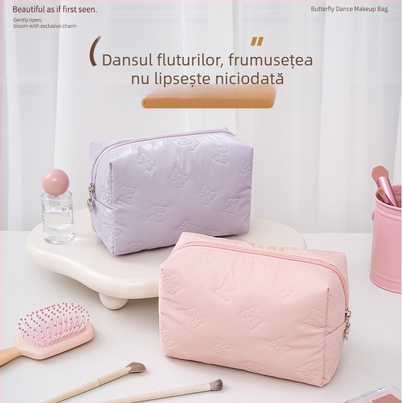 Geantă de cosmetice portabilă pentru călătorii, design elegant, pentru îngrijire a pielii, produse de igienă și ruj