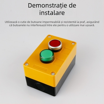 BX1 Cutie de control pentru buton — Cutie indicator impermeabilă pentru uz industrial, 22 mm, Stop de urgență, Protecție la praf, Cutie de întrerupător cu 12345 găuri