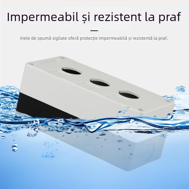 BX1 Cutie de control pentru buton — Cutie indicator impermeabilă pentru uz industrial, 22 mm, Stop de urgență, Protecție la praf, Cutie de întrerupător cu 12345 găuri
