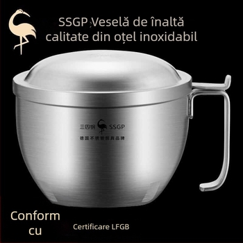 SSGP 304 oțel inoxidabil bol pentru noodles cu capac – cutie de prânz mare pentru cămin