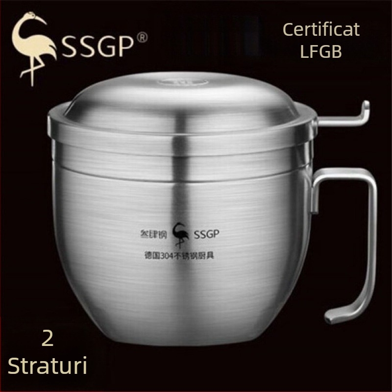 SSGP 304 oțel inoxidabil bol pentru noodles cu capac – cutie de prânz mare pentru cămin