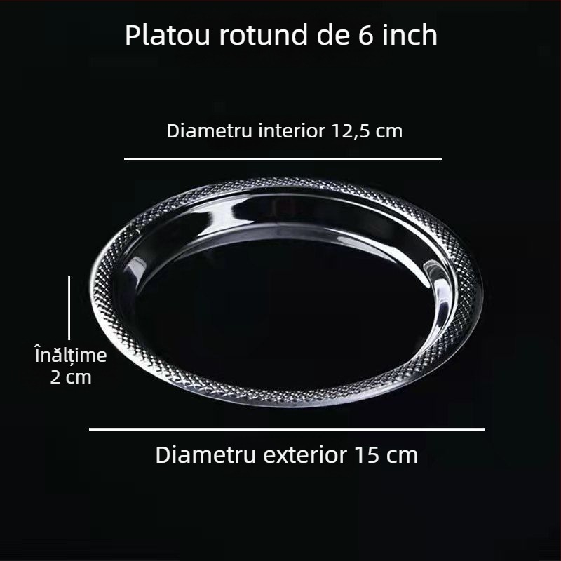 Farfurii de unică folosință din plastic, plastic dur, circulare transparente pentru mese și deserturi, dimensiune mare