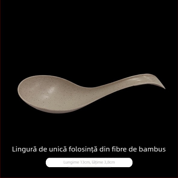 Set de veselă de unică folosință din fibră de bambus, patru piese, de înaltă calitate, biodegradabil, pentru alimente