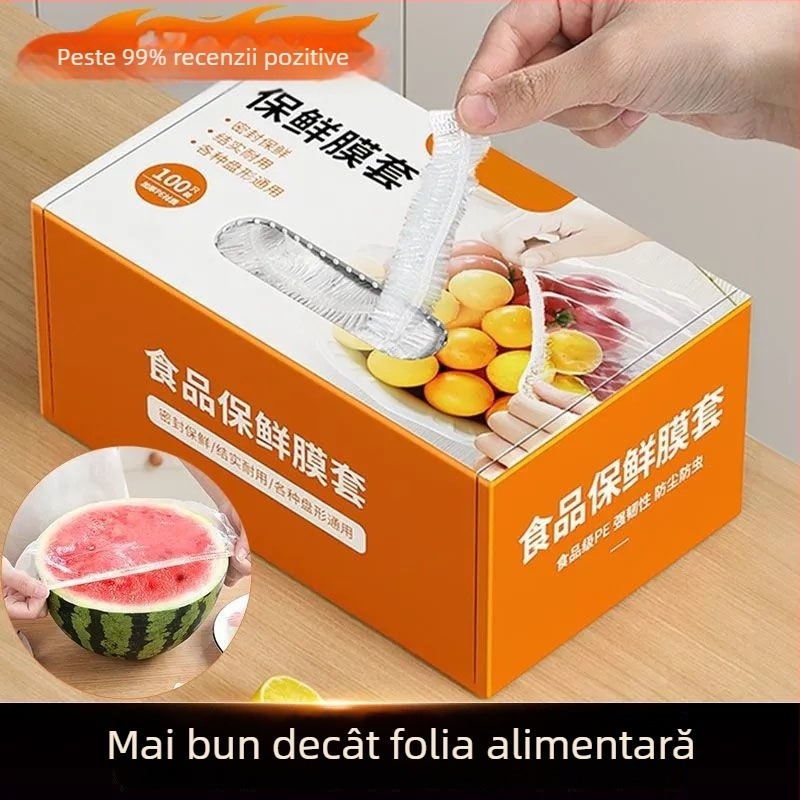 Set de capace elastice pentru vase de uz casnic, de unică folosință, 12+ bucăți