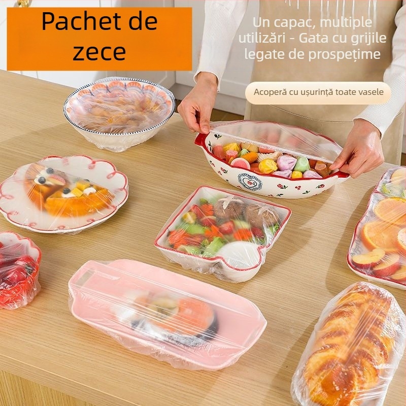 Set de capace elastice pentru vase de uz casnic, de unică folosință, 12+ bucăți