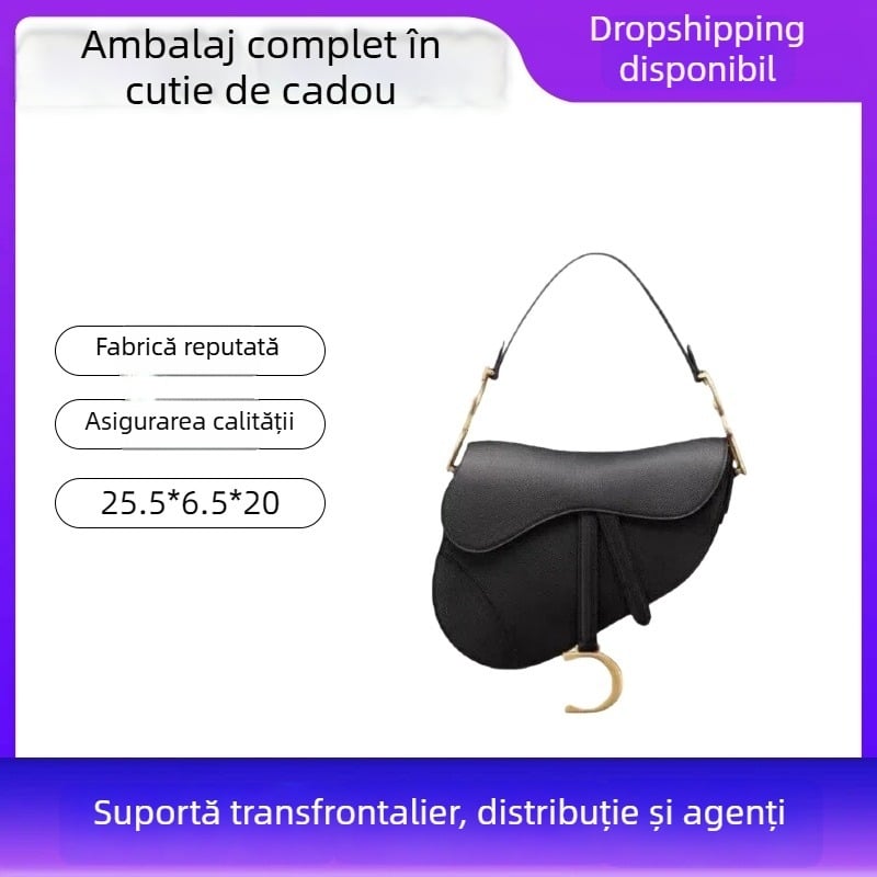 Geantă saddle nouă, de înaltă calitate, pentru femei — geantă de umăr stil clasic, crossbody retro