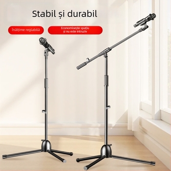 Trepied profesional pentru telefon mobil, ideal pentru streaming live, cu înălțime reglabilă și suport pentru microfon pe podea