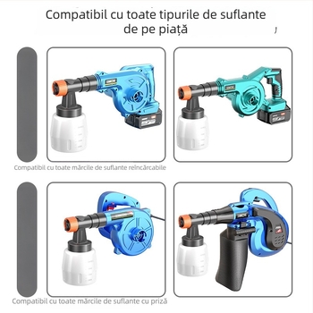 Pistol electric de pulverizat vopsea cu baterie litiu, pulverizator latex cu atomizare înaltă, compact pentru uz casnic